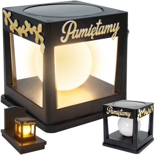 Znicz solarny LED wieczny lampion NA GRÓB statuetka CMENTARZ dekoracja