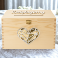 PUDEŁKO NA KOPERTY SKRZYNKA DREWNO ŚLUB WESELE Ślubne Naturalna Złote Serce