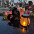 WIECZNY ZNICZ SOLARNY Statuetka lampion  na Grób Wszystkich Świętych LED