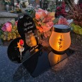 WIECZNY ZNICZ SOLARNY Statuetka lampion  na Grób Wszystkich Świętych LED