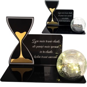 SOLARNY ZNICZ Led Statuetka NA CMENTARZ GRÓB DUŻA Lampka Led z Grawerem