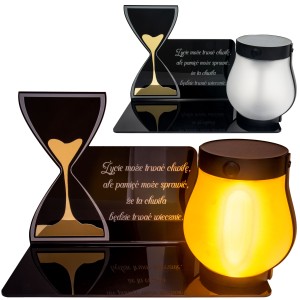 SOLARNY ZNICZ Led Statuetka NA CMENTARZ GRÓB DUŻA Lampka Led z Grawerem