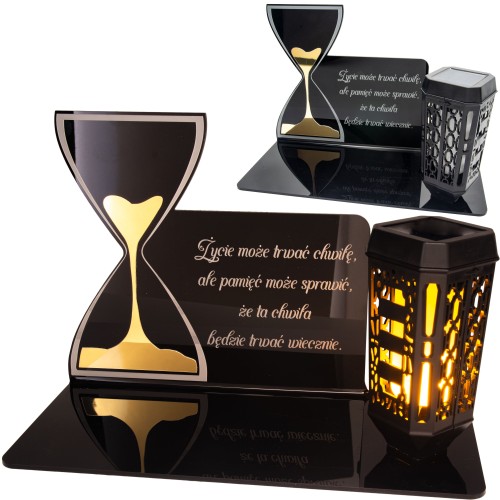SOLARNY ZNICZ Led Statuetka NA CMENTARZ GRÓB DUŻA Lampka Led z Grawerem