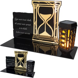 SOLARNY ZNICZ Led Statuetka NA CMENTARZ GRÓB DUŻA Lampka Led z Grawerem