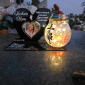 WIECZNY ZNICZ SOLARNY LED Ze Zdjęciem Cmentarz dla Mamy Taty Babci Dziadka