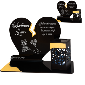 ZNICZ SOLARNY DLA ŻONY LED NA GRÓB CMENTARZ LAMPKA ZŁOTE NOWOSCI Serce