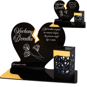 ZNICZ SOLARNY DLA DZIADKA LED NA GRÓB CMENTARZ LAMPKA ZŁOTE NOWOSCI Serce