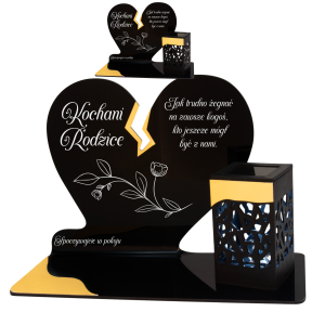 ZNICZ SOLARNY DLA RODZICÓW LED NA GRÓB CMENTARZ SERCE LAMPKA ZŁOTE NOWOSCI