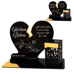 ZNICZ SOLARNY DLA BABCI LED NA GRÓB CMENTARZ SERCE LAMPKA ZŁOTE NOWOSCI