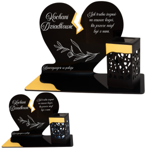 ZNICZ SOLARNY DLA DZIADKÓW LED NA GRÓB CMENTARZ SERCE LAMPKA NOWOSCI ZŁOTY