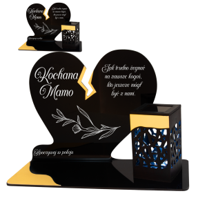 ZNICZ SOLARNY DLA MAMY LED NA GRÓB CMENTARZ SERCE LAMPKA NOWOSCI ZŁOTY