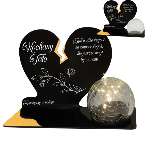 ZNICZ SOLARNY DLA TATY LED NA GRÓB OJCA NA CMENTARZ LAMPKA SOLARNA NOWOSCI