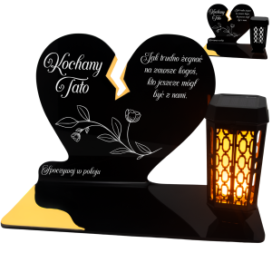 ZNICZ SOLARNY DLA TATY LED NA GRÓB OJCA NA CMENTARZ ZŁOTY LAMPKA NOWOSCI