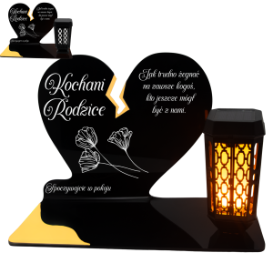 ZNICZ SOLARNY DLA RODZICÓW LED NA GRÓB NA CMENTARZ ZŁOTY LAMPKA NOWOSCI