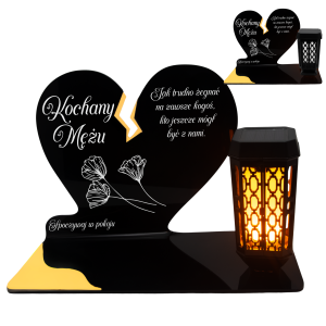 ZNICZ SOLARNY DLA MĘŻA LED NA GRÓB NA CMENTARZ ZŁOTY LAMPKA NOWOSCI