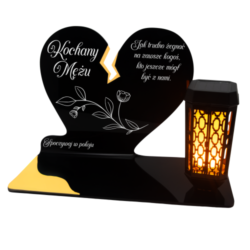 ZNICZ SOLARNY DLA MĘŻA LED NA GRÓB NA CMENTARZ ZŁOTY LAMPKA NOWOSCI
