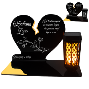 ZNICZ SOLARNY DLA ŻONY LED NA GRÓB NA CMENTARZ ZŁOTY LAMPKA NOWOSCI