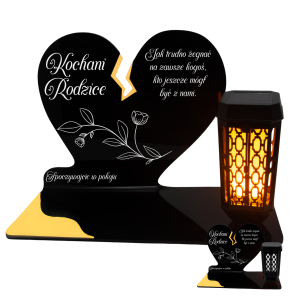 ZNICZ SOLARNY DLA RODZICÓW LED NA GRÓB NA CMENTARZ ZŁOTY LAMPKA NOWOSCI