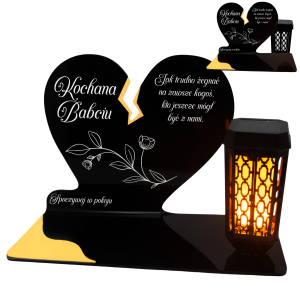 ZNICZ SOLARNY DLA BABCI LED NA GRÓB NA CMENTARZ ZŁOTY LAMPKA NOWOSCI