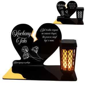 ZNICZ SOLARNY DLA TATY LED NA GRÓB OJCA NA CMENTARZ ZŁOTY LAMPKA NOWOSCI
