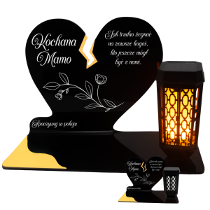 ZNICZ SOLARNY DLA MAMY LED NA GRÓB MATKI NA CMENTARZ ZŁOTY LAMPKA NOWOSCI