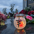 ZNICZ SOLARNY LED LAMPION NA GRÓB STATUETKA NA CMENTARZ RÓŻA KRZYŻ NOWOSCI