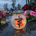 ZNICZ SOLARNY LED LAMPION NA GRÓB STATUETKA NA CMENTARZ RÓŻA KRZYŻ NOWOSCI