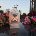 DEKORACJA na grób ZNICZ podstawka na cmentarz LAMPKA LED wieczna latarenka
