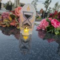 DEKORACJA na grób ZNICZ podstawka na cmentarz LAMPKA LED wieczna latarenka