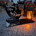 ZNICZ SOLARNY DLA MĘŻA LED NA GRÓB NA CMENTARZ SERCE NOWOSCI ZŁOTY LAMPKA
