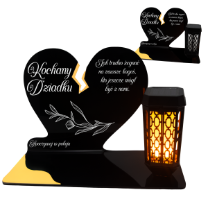 ZNICZ SOLARNY DLA DZIADKA LED NA GRÓB NA CMENTARZ SERCE NOWOSCI LAMPKA