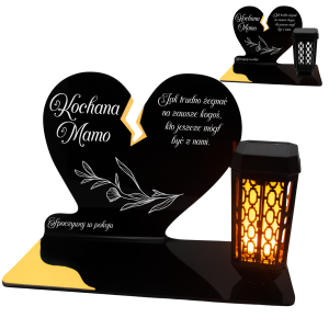 ZNICZ SOLARNY DLA MAMY LED NA GRÓB MATKI NA CMENTARZ SERCE LAMPKA NOWOSCI