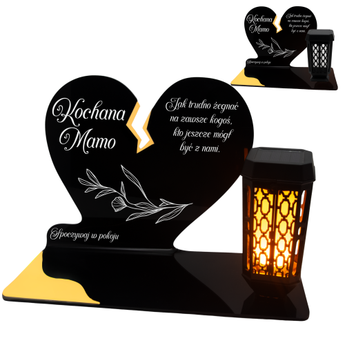 ZNICZ SOLARNY DLA MAMY LED NA GRÓB MATKI NA CMENTARZ SERCE LAMPKA NOWOSCI