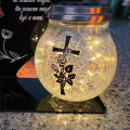 ZNICZ SOLARNY LED LAMPION NA GRÓB STATUETKA NA CMENTARZ RÓŻA KRZYŻ NOWOSCI