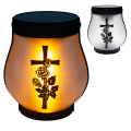 ZNICZ SOLARNY LED  LAMPION NA GRÓB STATUETKA NA CMENTARZ RÓŻA KRZYŻ NOWOSCI