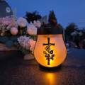 ZNICZ SOLARNY LED  LAMPION NA GRÓB STATUETKA NA CMENTARZ RÓŻA KRZYŻ NOWOSCI