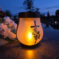 ZNICZ SOLARNY LED  LAMPION NA GRÓB STATUETKA NA CMENTARZ RÓŻA KRZYŻ NOWOSCI