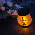 ZNICZ SOLARNY LED  LAMPION NA GRÓB STATUETKA NA CMENTARZ RÓŻA KRZYŻ NOWOSCI