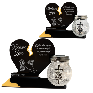 ZNICZ SOLARNY DLA ŻONY LED NA GRÓB CMENTARZ SERCE LAMPKA NOWOSCI KULA SOLAR