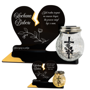 ZNICZ SOLARNY DLA BABCI LED NA GRÓB CMENTARZ SERCE LAMPKA NOWOSCI KULA