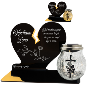 ZNICZ SOLARNY DLA ŻONY LED NA GRÓB CMENTARZ SERCE LAMPKA NOWOSCI KULA SOLAR