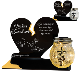 ZNICZ SOLARNY DLA DZIADKÓW LED NA GRÓB CMENTARZ SERCE LAMPKA NOWOSCI KULA