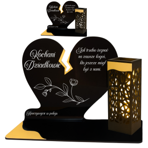ZNICZ SOLARNY DLA DZIADKÓW LED NA GRÓB CMENTARZ SERCE LAMPKA NOWOSCI ZŁOTE