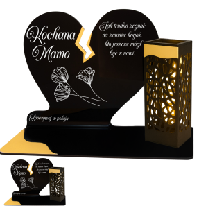 ZNICZ SOLARNY DLA MAMY LED NA GRÓB CMENTARZ SOLAR LAMPKA NOWOSCI ZŁOTE
