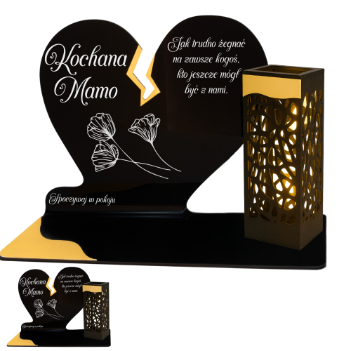 ZNICZ SOLARNY DLA MAMY LED NA GRÓB CMENTARZ SOLAR LAMPKA NOWOSCI ZŁOTE