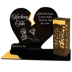 ZNICZ SOLARNY DLA TATY LED NA GRÓB CMENTARZ SOLAR LAMPKA NOWOSCI ZŁOTE