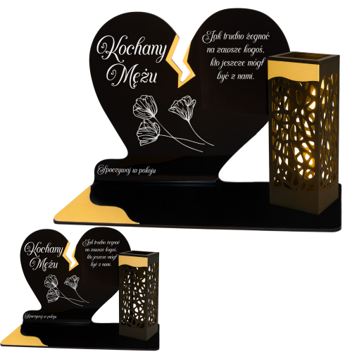 ZNICZ SOLARNY DLA MĘŻA LED NA GRÓB CMENTARZ SOLAR LAMPKA NOWOSCI ZŁOTE