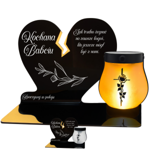 ZNICZ SOLARNY DLA BABCI LED NA GRÓB CMENTARZ SERCE LAMPKA NOWOSCI PŁOMIEŃ