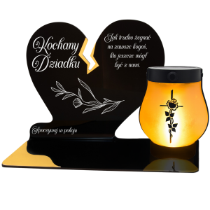 ZNICZ SOLARNY DLA DZIADKA LED NA GRÓB CMENTARZ SERCE LAMPKA NOWOSCI PŁOMIEŃ