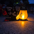 ZNICZ SOLARNY DLA TATY LED NA GRÓB CMENTARZ SERCE NOWOSCI LAMPKA PŁOMIEŃ